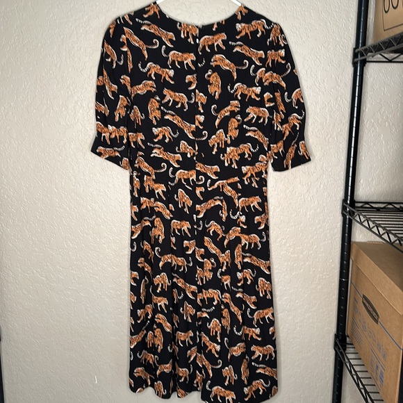 Emily And Fin Women's Black / Brown Meredith Leaping Leopards Dress - Picture 8 of 11